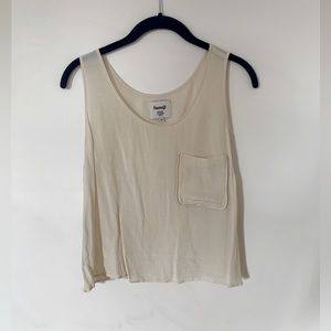 Sundry Cream Tank Top with Pocket